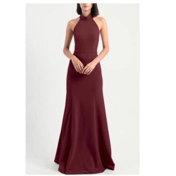 Jenny Yoo Dark Wine Maxi Formal Party Wedding Guest Dress Size 16 - Picture 2 of 11